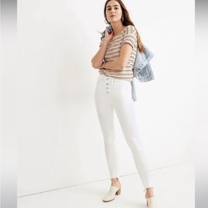 10" High-Rise Skinny Jeans in Pure White: Step-Hem Edition